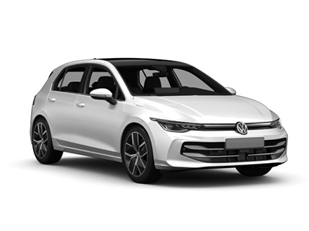 Weißer VW Golf von Autovermietung Arndt auf weißem Hintergrund – VW Golf Limousine mieten zu günstigen Preisen